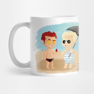 Umbrella Aziraphale and Sunglasses Crowley Mug